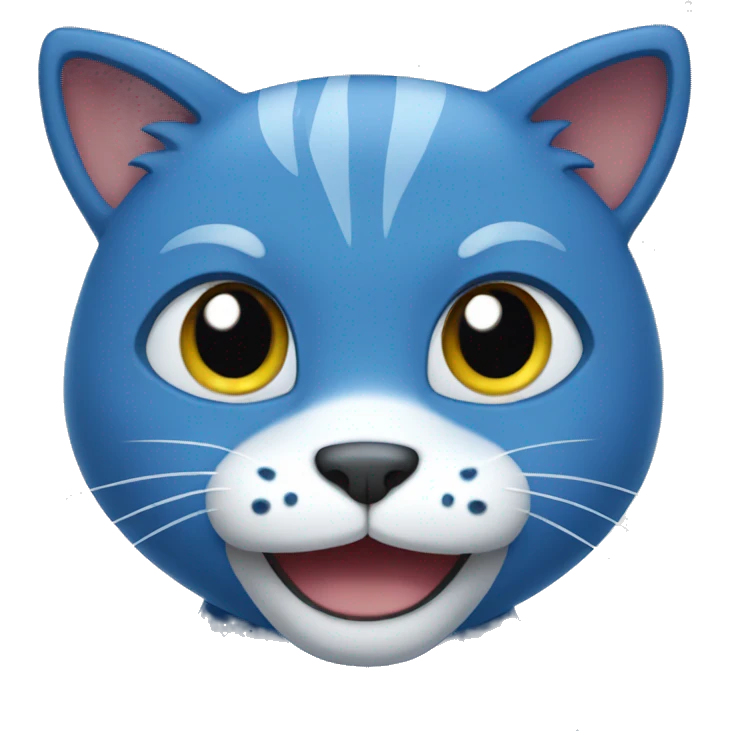 Blue cat smiling  emoji