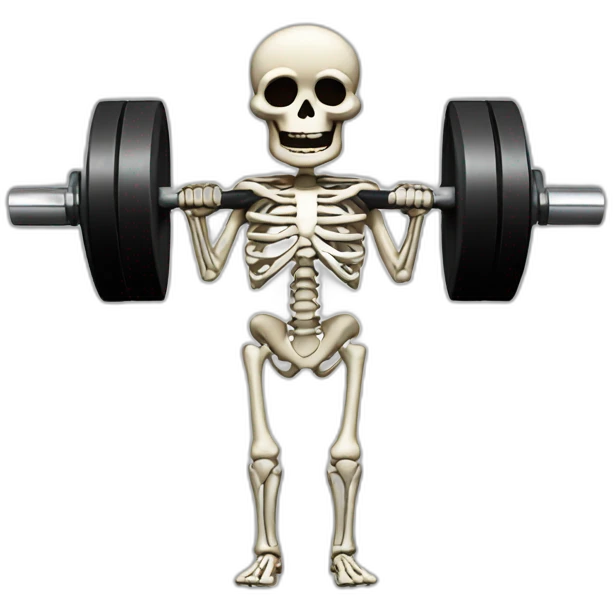 Weightlifting skeleton emoji