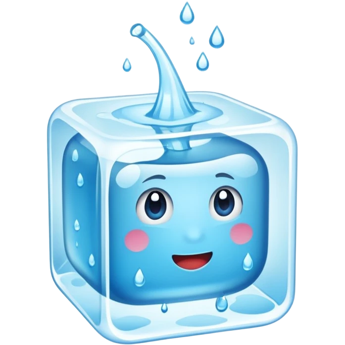 Quero que, com base nos emojis da apple, crie um emoji de um cubo de gelo derretendo emoji