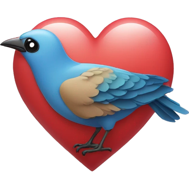 heart with a bird emoji