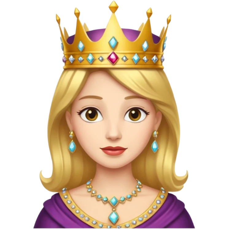 the word queen and a crown emoji