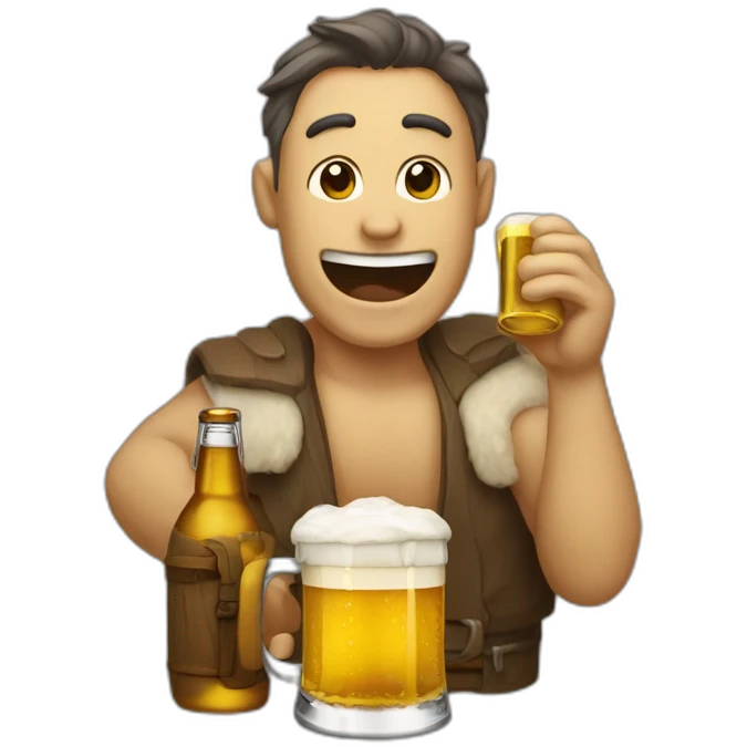 Yoba qui boit une bière emoji