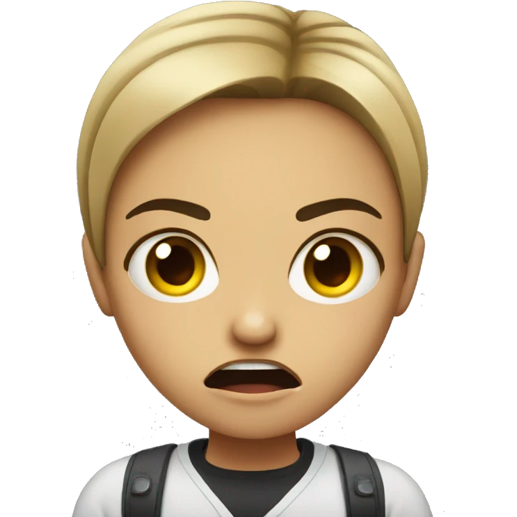 Angry girl with phone emoji