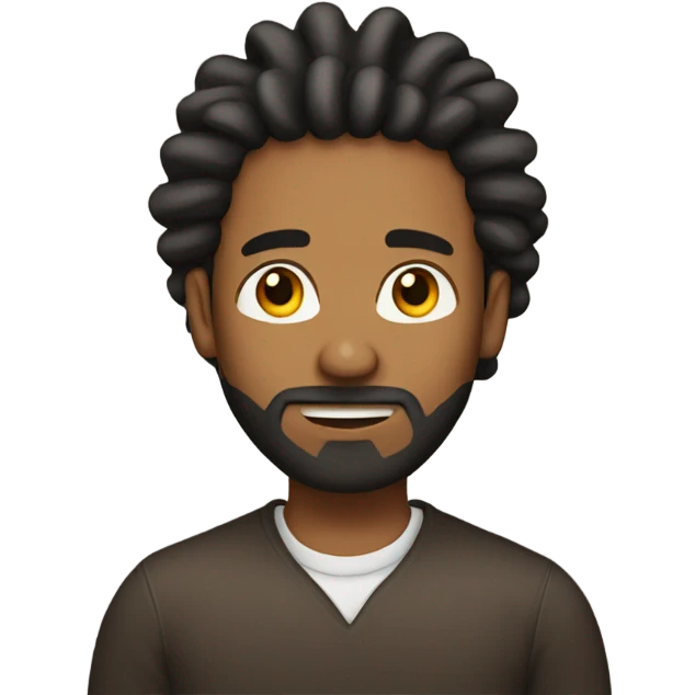 Brown man with dread and beard emoji