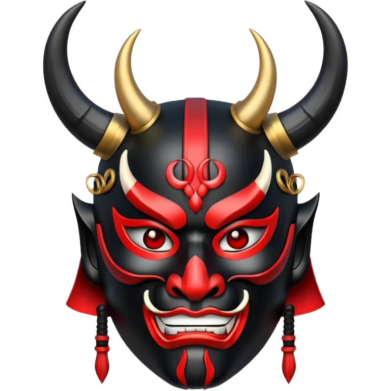 samurai mask with horns emoji