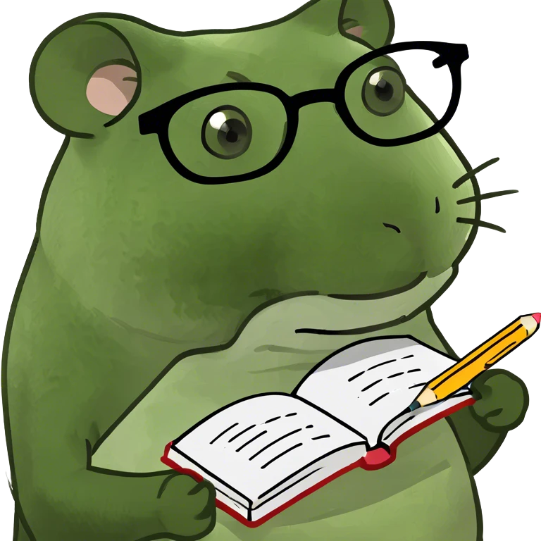 Plush hamster studying maths emoji