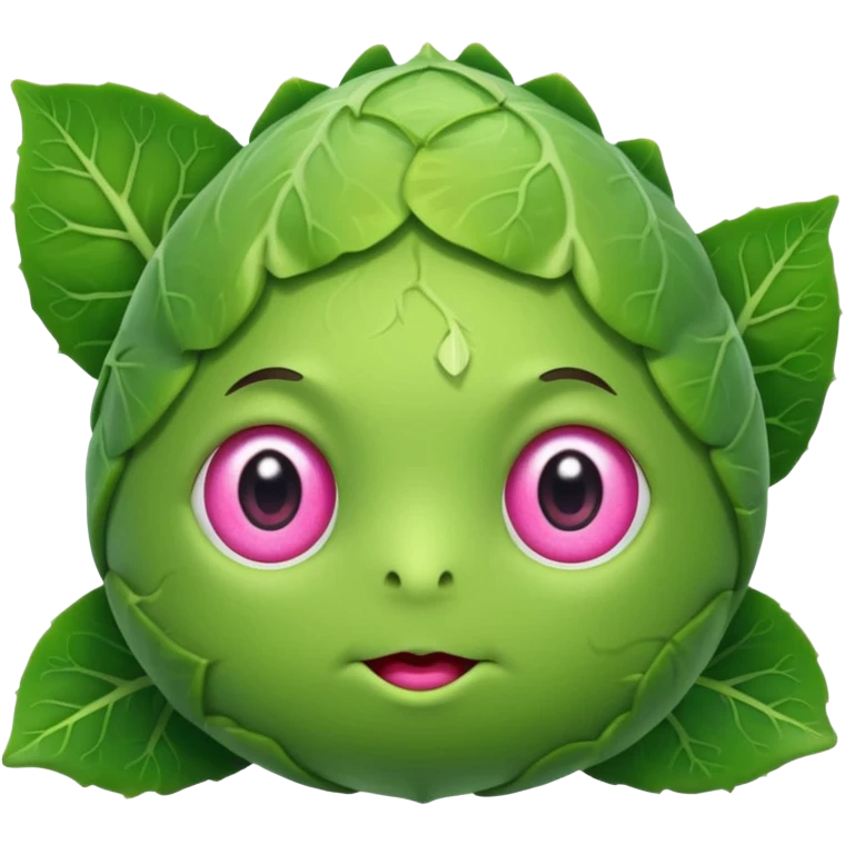 À brussel sprout with pink eyes ! emoji