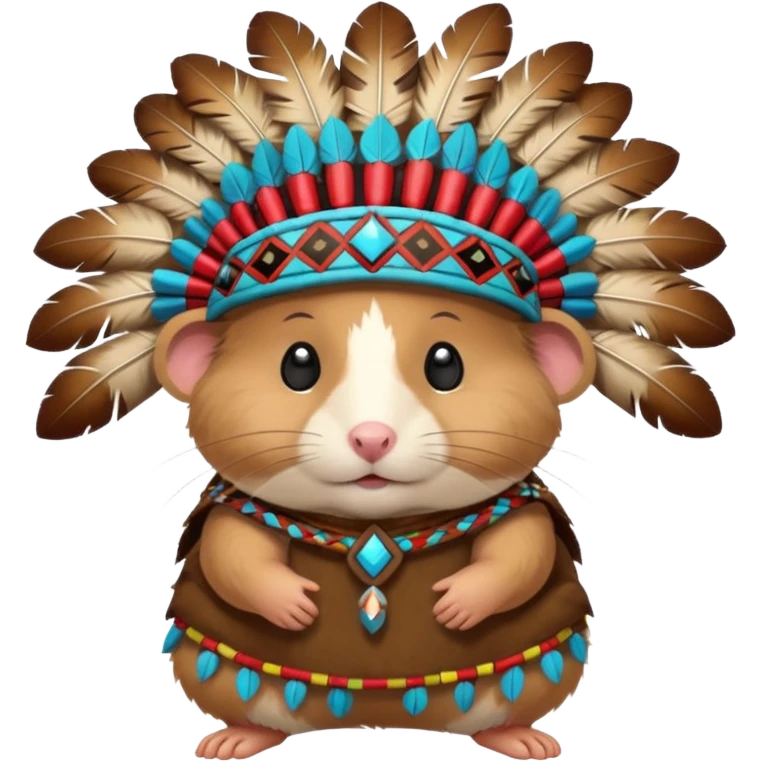 hamster in a Native American costume emoji