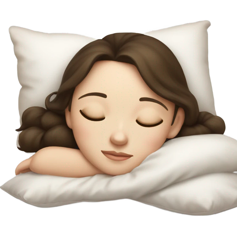 sleeping beauty brunette white girl with a silk pillow emoji