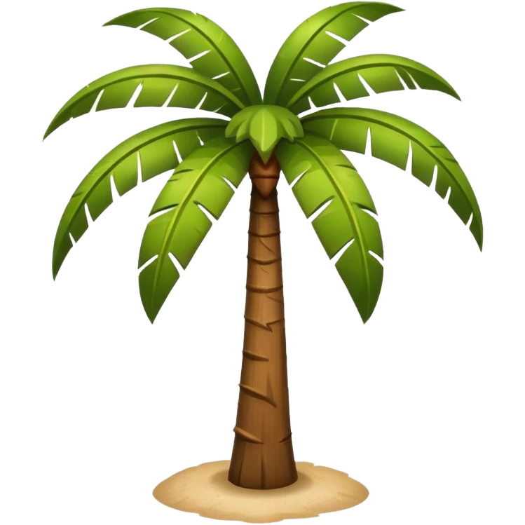 Counut tree white background emoji