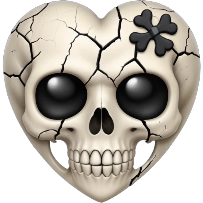 goth heart with a skull emoji