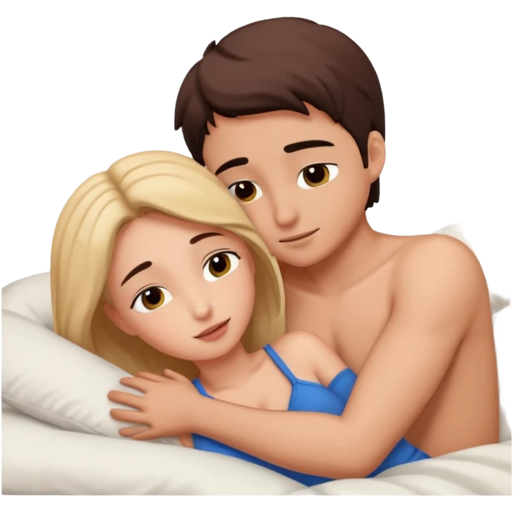 intimate moment between lovers in the bed emoji