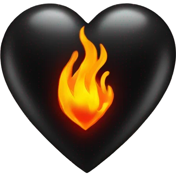 Black heart with fire emoji