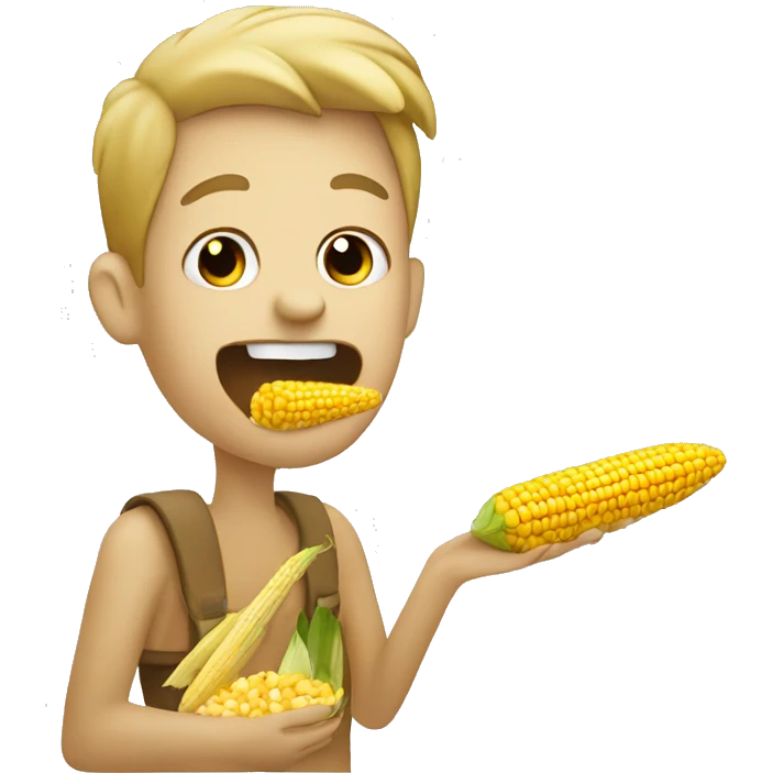 stick figure eating corn emoji