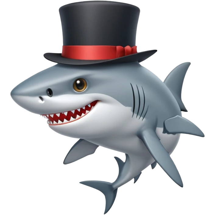 shark wearing a top hat emoji