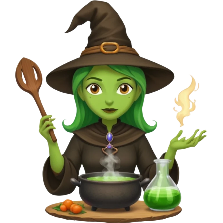 green witch cooking potion emoji