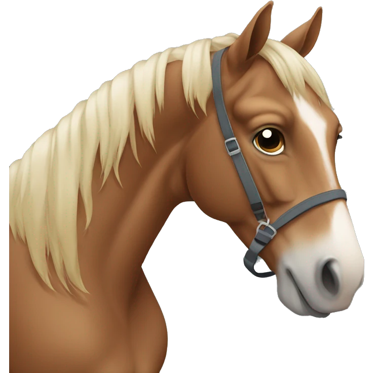 a horse staring at a lap emoji