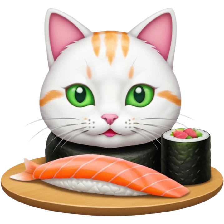 Cat making sushi emoji