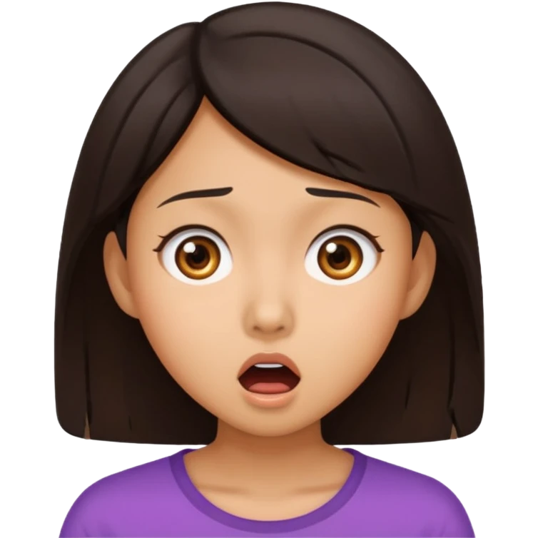 female with shocked expression, Asian features emoji
