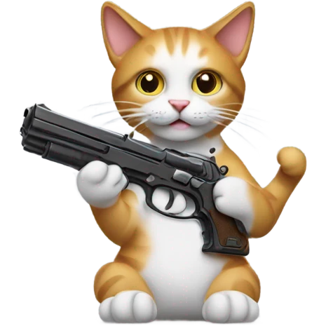 Cat with a gun emoji