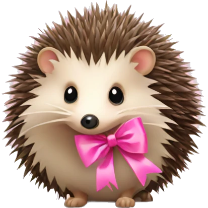 hedgehog with pink bow emoji