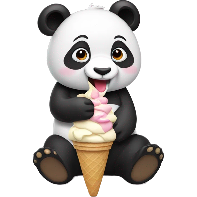 Panda eating ice cream emoji