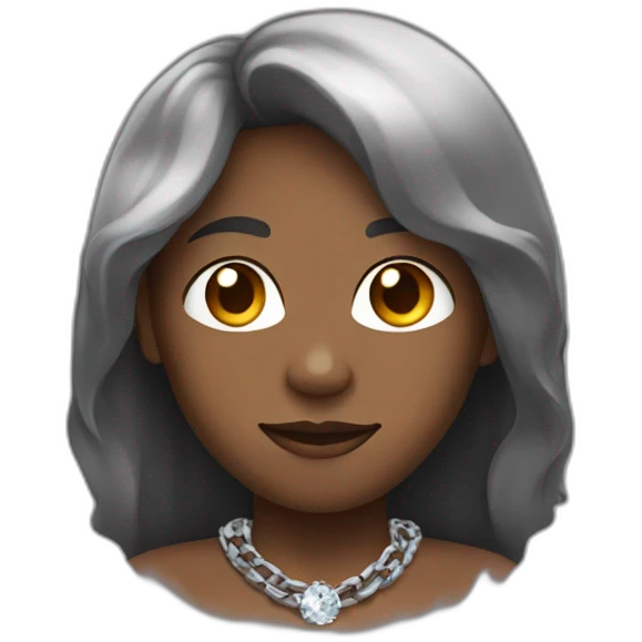 black person, with a somewhat round face with locks and diamond chains emoji