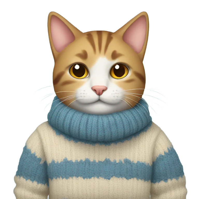 Cat wearing a sweater emoji
