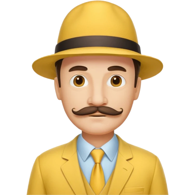middle aged mobster with yellow colored suit and hat and mustache emoji