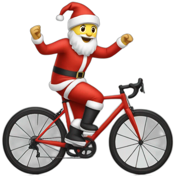Cyclist in Santa clothing  emoji