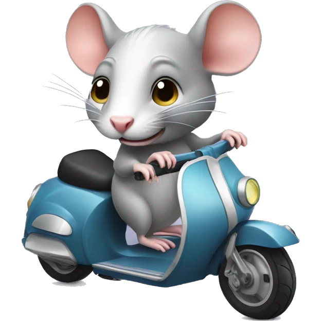 Cute rat on scooter  emoji