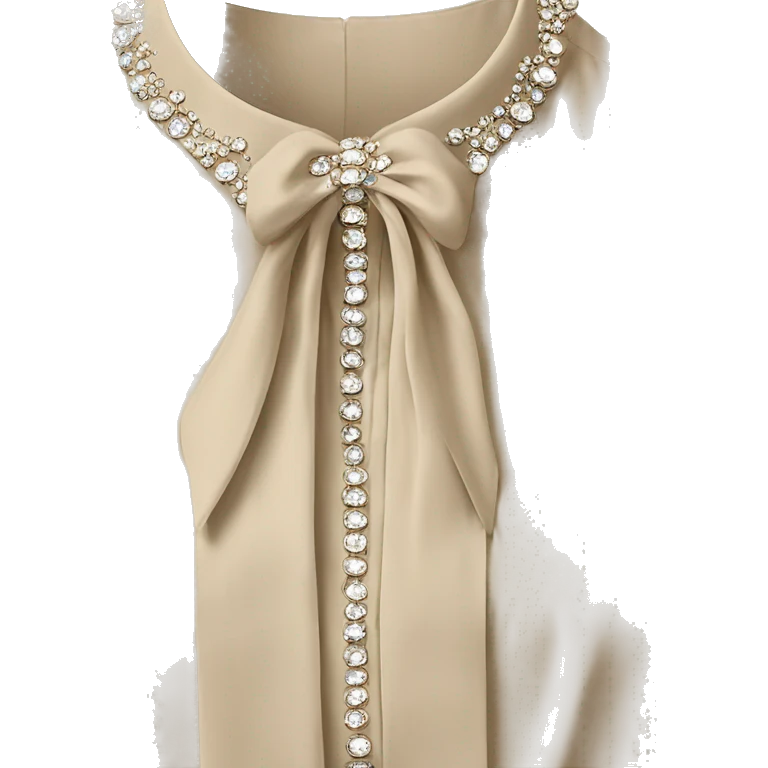 RHINESTONE-EMBELLISHED TIE-NECK beige BLOUSE emoji