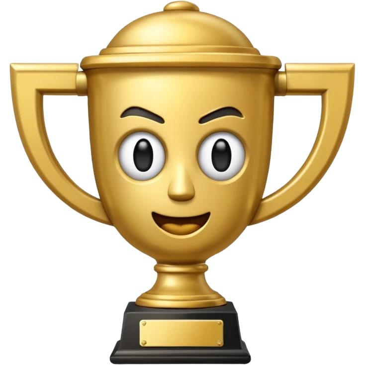 trofeu escrito "PANIC" emoji