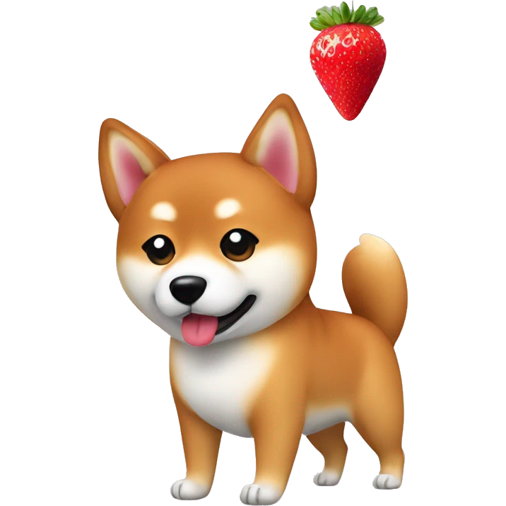 Shiba inu with strawberry emoji