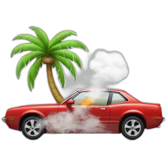 car smoking a Palm tree emoji