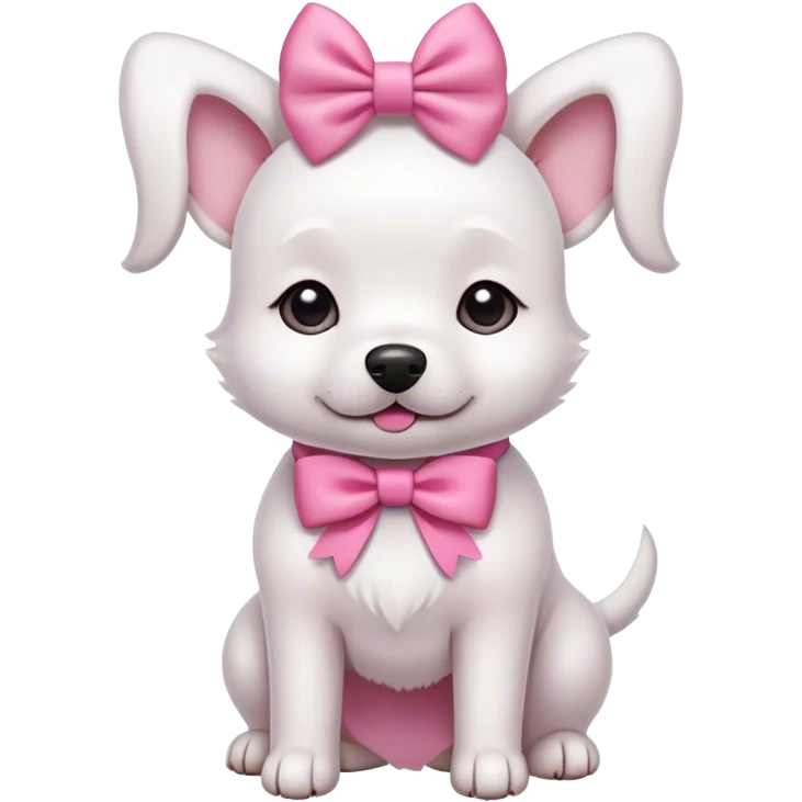 white dog with pink bow emoji
