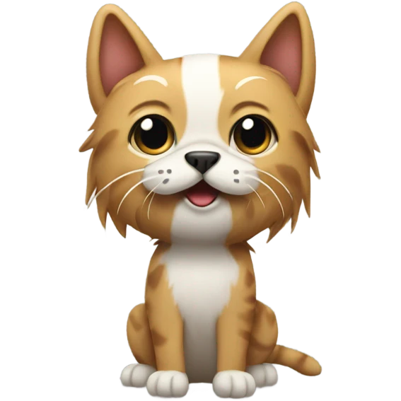 Cat dog combined emoji