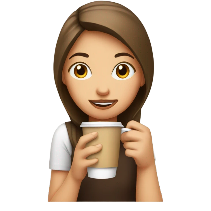 Girl drinking coffe emoji