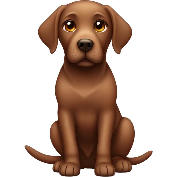 Brown Sweet Labrador with a cute looking face emoji