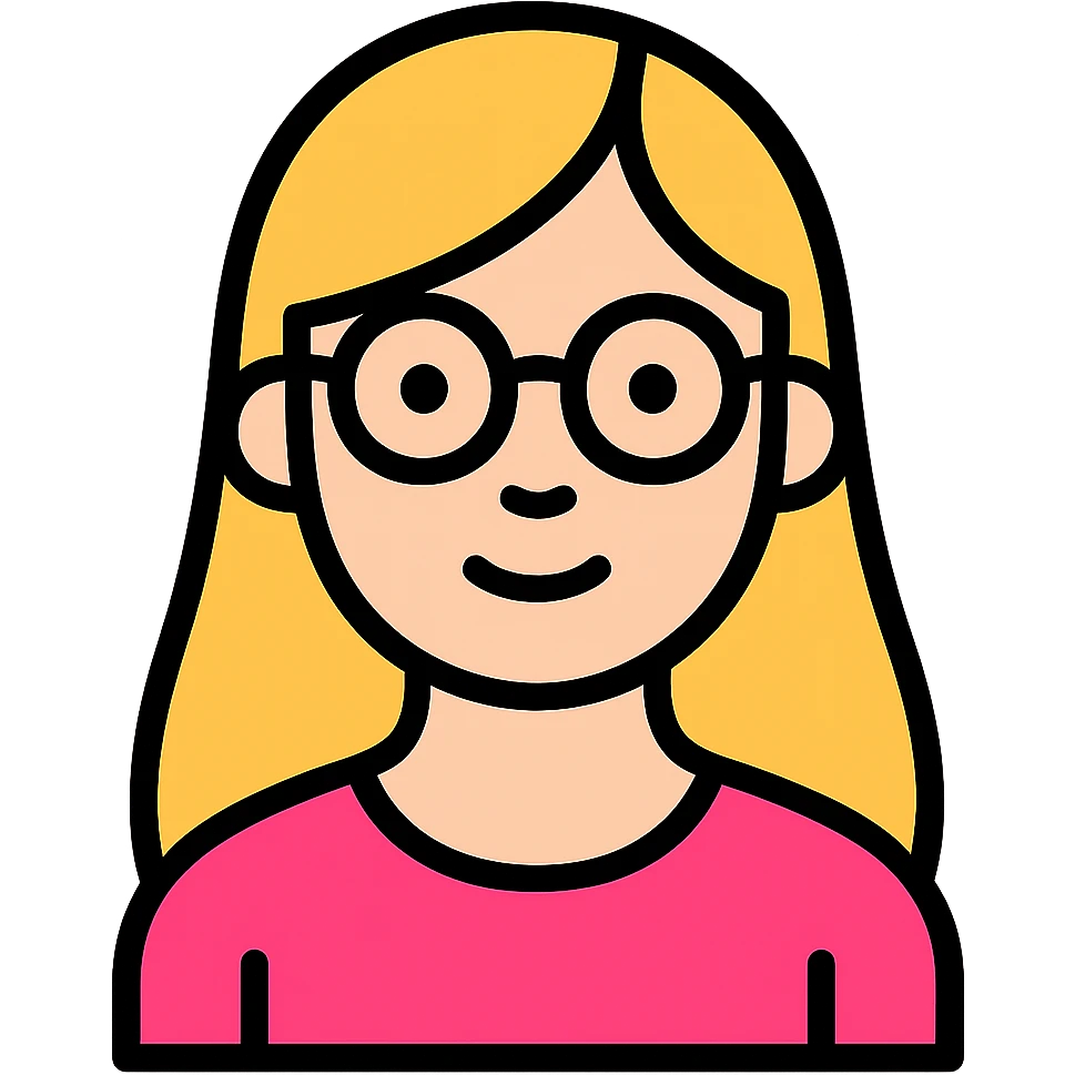 Make her hair longer, keep minimal color outline style, with no background. emoji