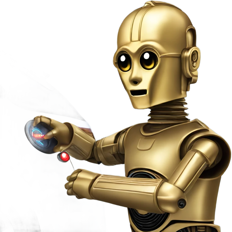 c3p0 playing electric car emoji