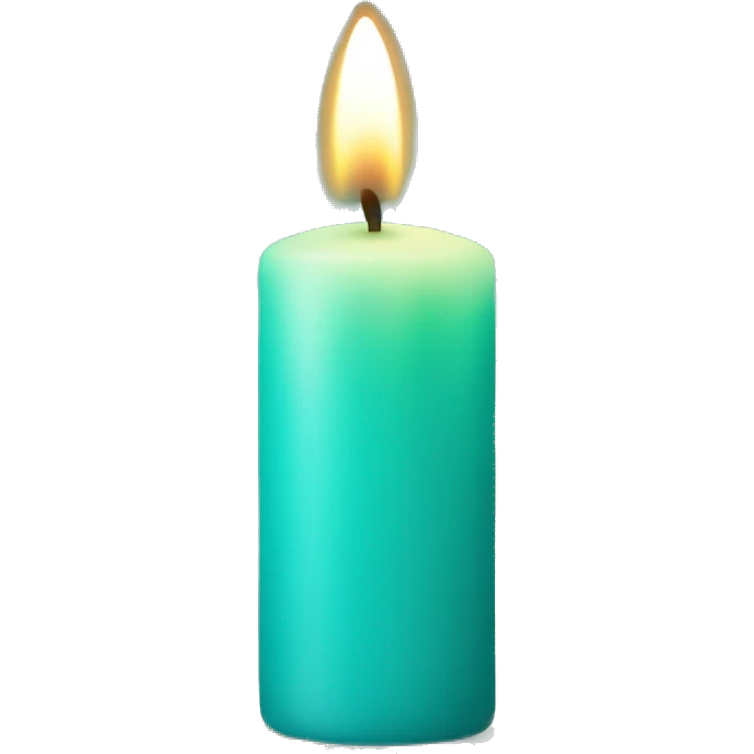 Turquoise coloured candle emoji