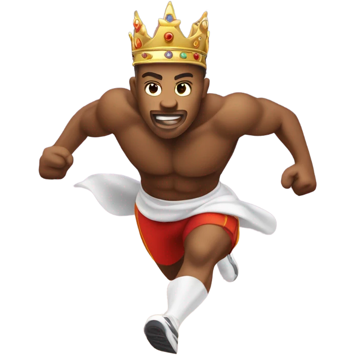 Cardio king running fast with crown emoji