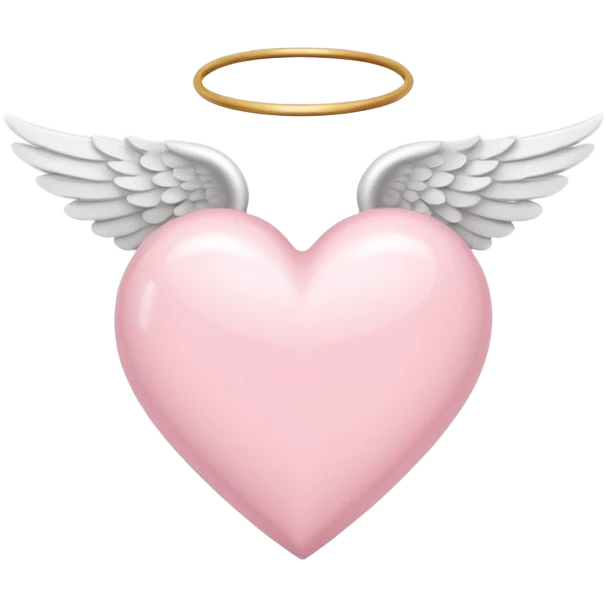 Light pink heart with white angel wings emoji