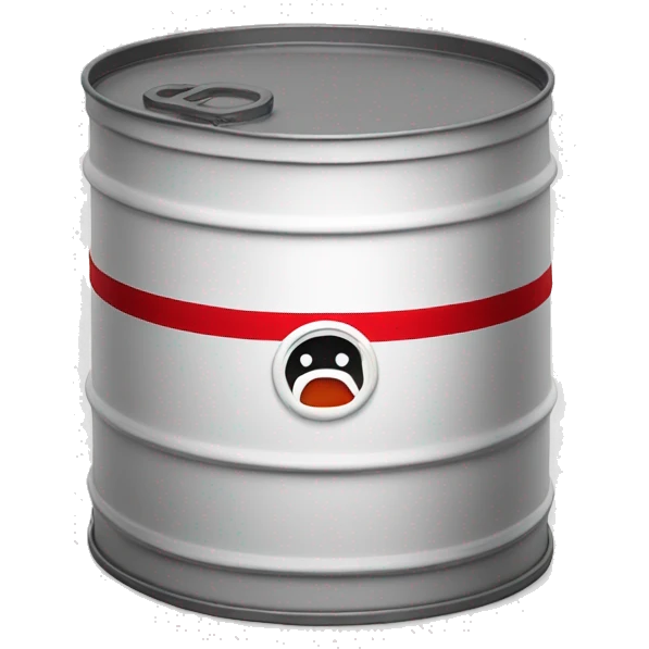 A white Oil barrel with a red stripe in the middle  emoji