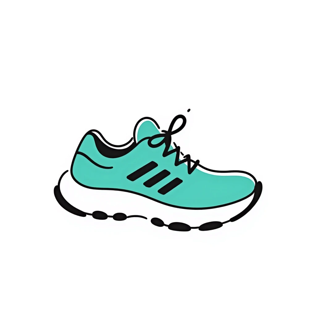 turquoise running shoes, athletic footwear, blue-green sneakers emoji