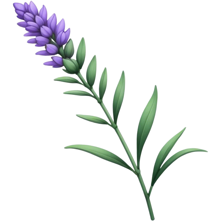 single Lavender flower stem emoji