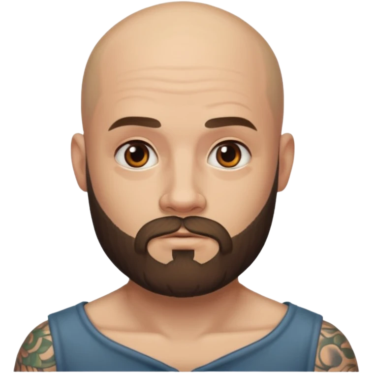tatooed bearded bald man  emoji