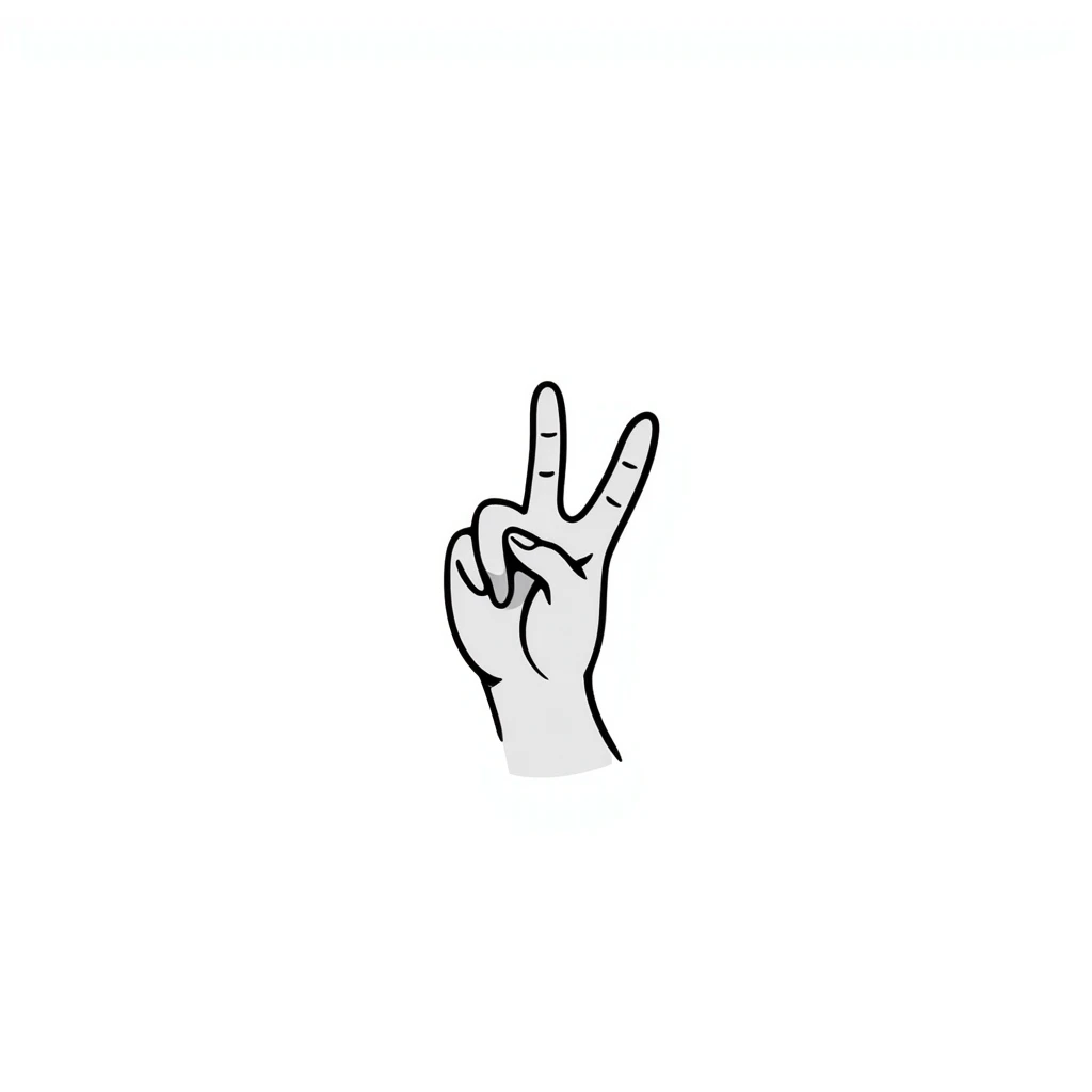 Hand drawn rock on horns hand sign with light skin tone emoji