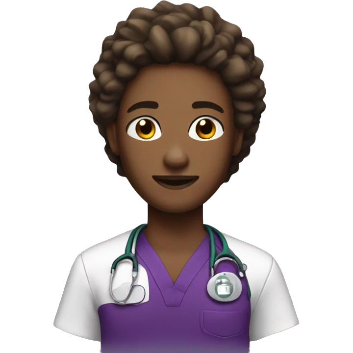 Track athlete in deep purple medical scrubs emoji